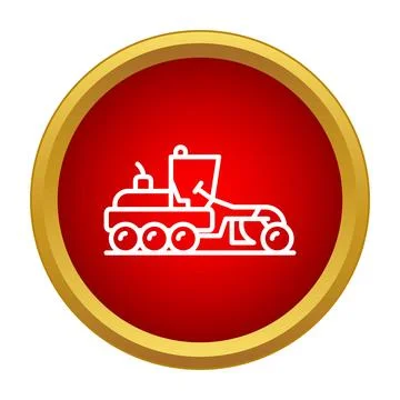 Road grader machine icon for construction project Stock Illustration