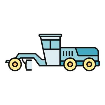 Road grader machine icon for construction and maintenance Stock Illustration