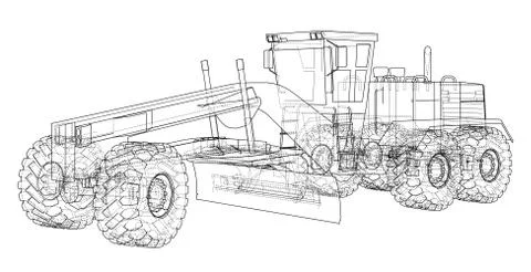 Road grader. Vector Stock Illustration