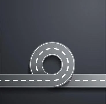 Road on a gray background Illustrazione stock