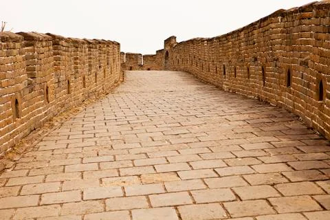The road on the great wall Stock Photos