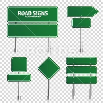 Road Green Traffic Sign. Blank Board With Place For Text.mockup 