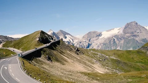 Road in Grossglockner in Austrian Alps Stock Footage 87345879