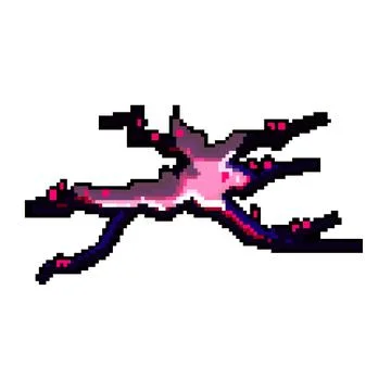 Road ground crack pixel art vector illustration Stock Illustration