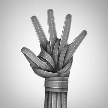 Road Hand Stop 库存插图