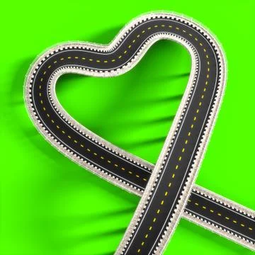 Road heart. Illustrazione stock