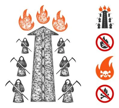 Road to Hell Fire Web Vector Mesh Illustration Stock Illustration
