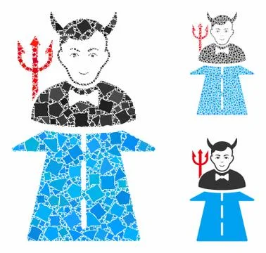Road to hell monster Mosaic Icon of Bumpy Pieces イラスト素材