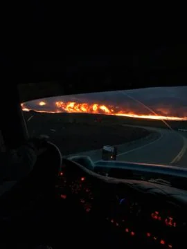 Road to hell. Sunset Foto stock