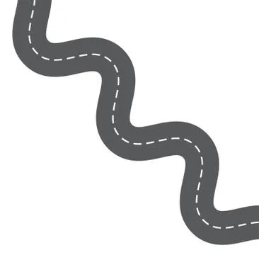 Road highway, asphalt path isolated on white background Stock Illustration