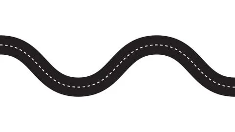 Road highway, asphalt path isolated on white background Stock Illustration