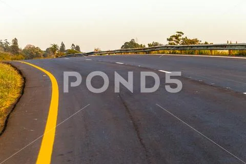 Road Highway Corner Bend Curve Perspective Stock Photos