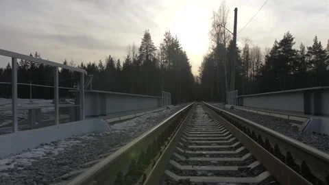 Road, highway, forest, snow on the side Stock Footage 300869991