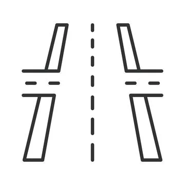 Road highway intersection infrastructure icon in line design. Road, highway Stock Illustration