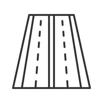 Road highway path straight icon in line design. Road, highway, path, straight Illustration
