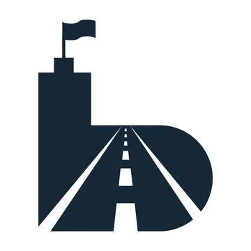 Road Highway Path vector Logo Design Transport Travel Icon Illustrazione stock