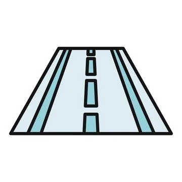 Road highway showing path leading into distance icon 스톡 일러스트