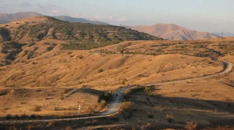 Road on the hills between vineyards Stock Footage 18195568