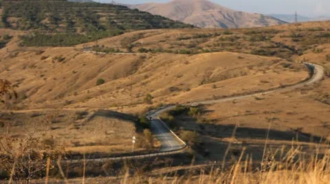 Road on the hills Stock Footage 18194886