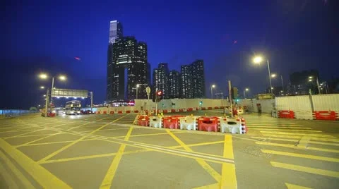 Road in Hongkong. Timelapse Video stock 12166813