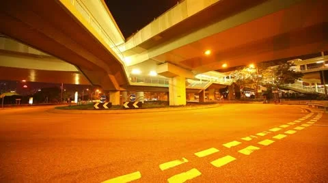 Road in Hongkong. Timelapse Stock Footage 12173450