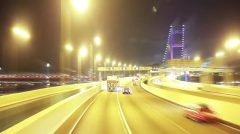 Road in Hongkong. Timelapse Stock Footage