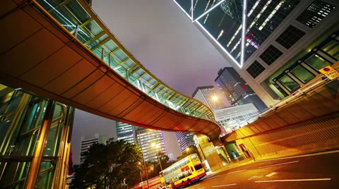 Road in Hongkong. Timelapse Stock Footage