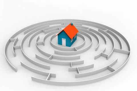 Road to the house Stock Illustration