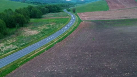 Road in hungary reverse Stock Footage