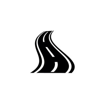 Road icon. black vector Road  sign Stock Illustration
