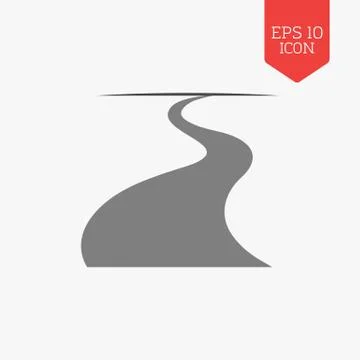 Road icon. Flat design gray color symbol. Modern UI web navigation, sign. Stock Illustration