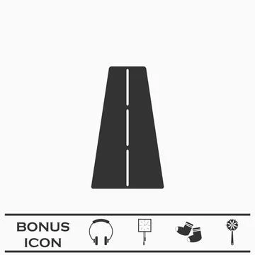 Road icon flat. Stock Illustration