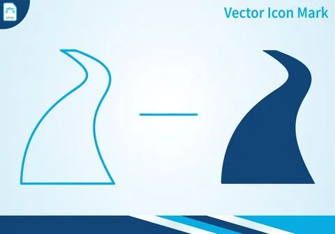 Road icon mark simple outline and filled. Stock Illustration