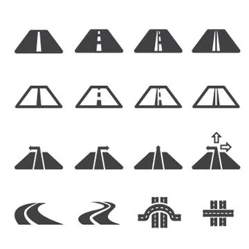 Road icon set Stock Illustration
