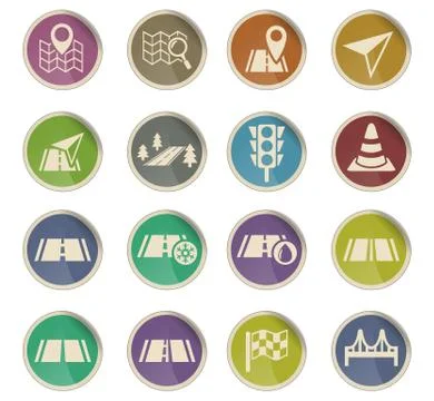 Road icon set Stock Illustration