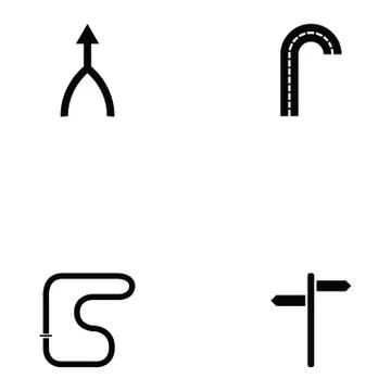 Road icon set Stock Illustration