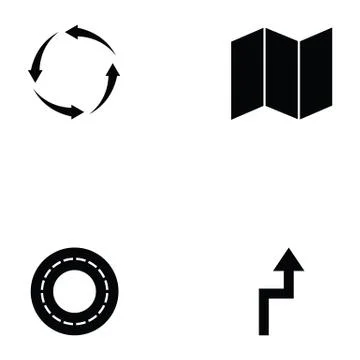 Road icon set Stock Illustration