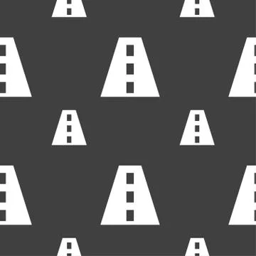 Road icon sign. Seamless pattern on a gray background. Vector イラスト素材