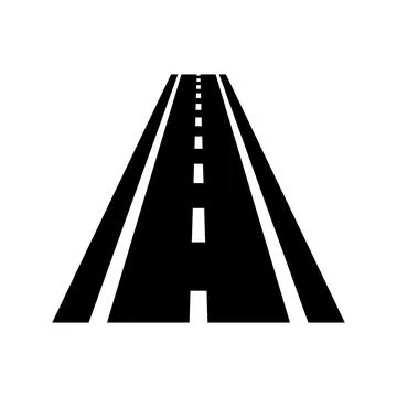 Road icon. Vector illustration isolated on white Stock Illustration