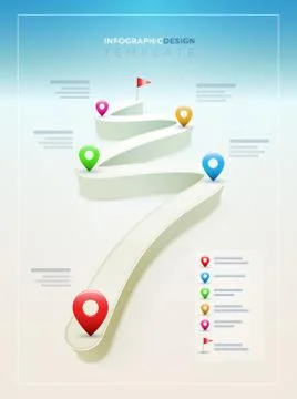 Road Infographic Design Template Stock Illustration
