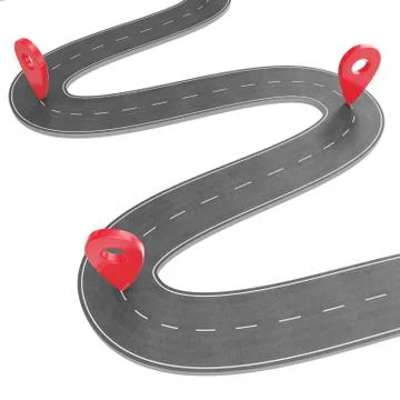 Road infographic with pin pointer. Navigation concept with pin pointer. Map Stock Illustration