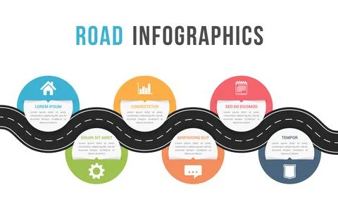 Road Infographics Stock Illustration