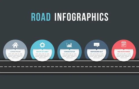Road Infographics Stock Illustration