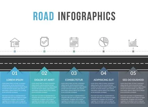 Road Infographics 스톡 일러스트