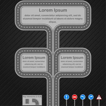 Road infographics template Stock Illustration