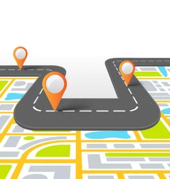 Road Information Background with Map Stock Illustration