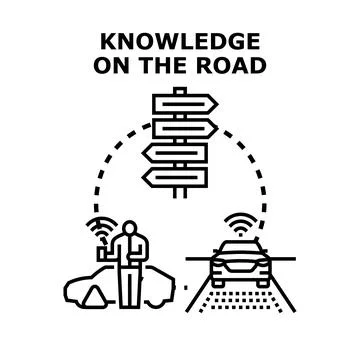 Road information system providing driving assistance and navigation Stock Illustration