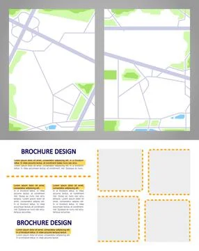 Road infrastructure blank brochure design elements set 库存插图
