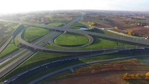 Road infrastructure, exits, aerial view Stock Footage 85288626