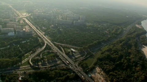Road interchange - aerial Stock Footage 119837